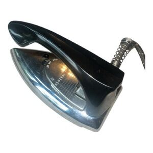 Vintage Iron with Black Handle and Silver Body